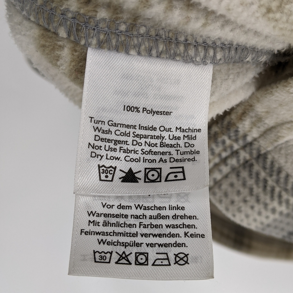 Eddie Bauer Fleece Button Up Shirt Shacket Plaid Long Sleeve Casual Medium - Picture 4 of 6